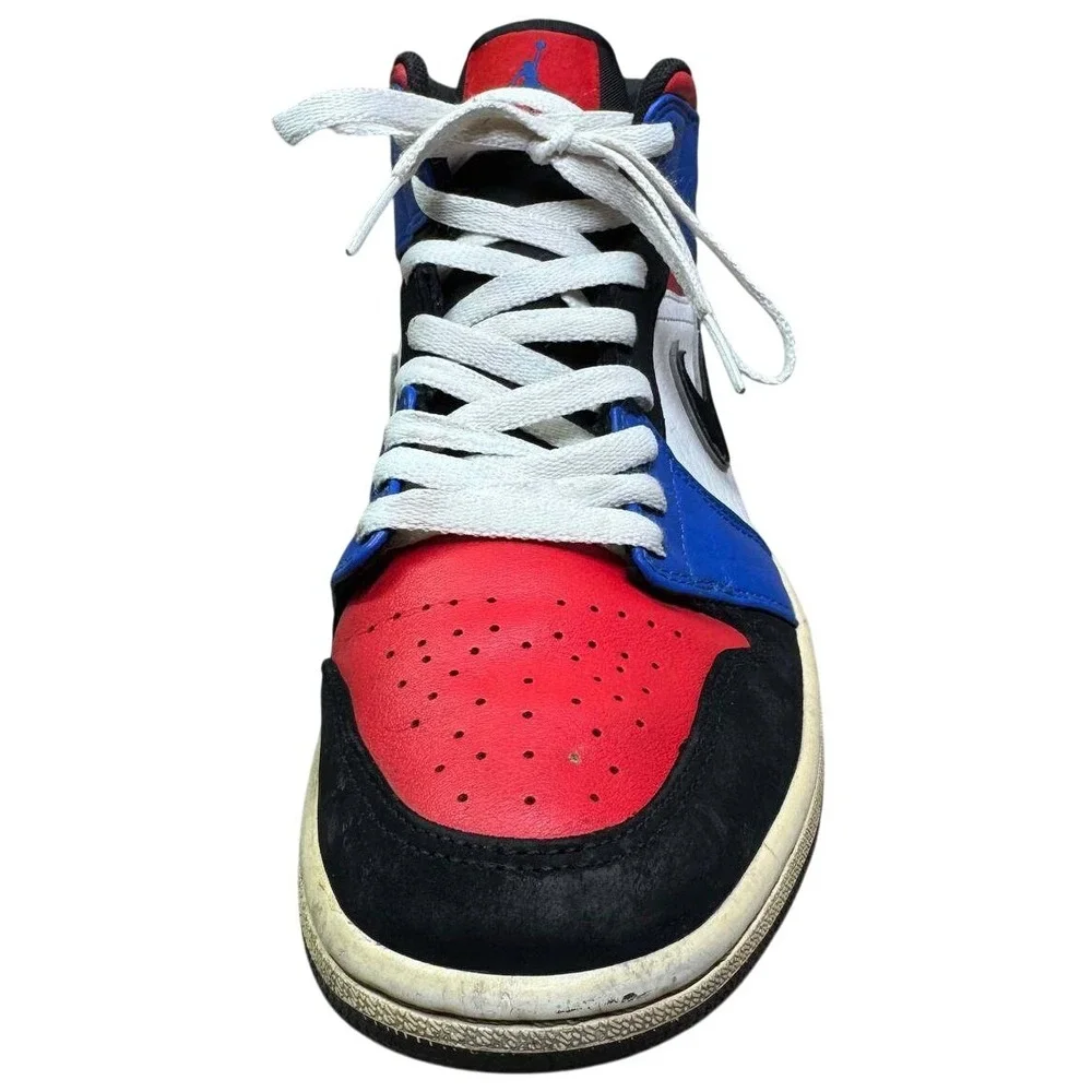 Nike Air Jordan 1 Mid Top 3 Men 8.5 Red‎ Blue Retro Basketball 554724-124